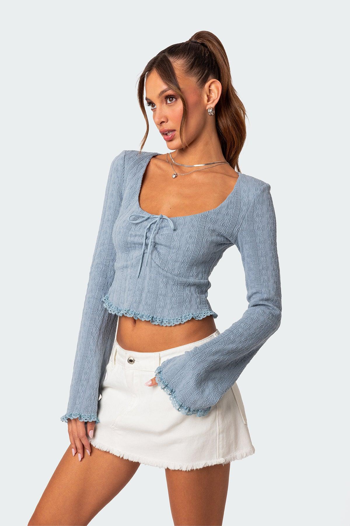 Lacey Long Sleeve Knit Top Product Image