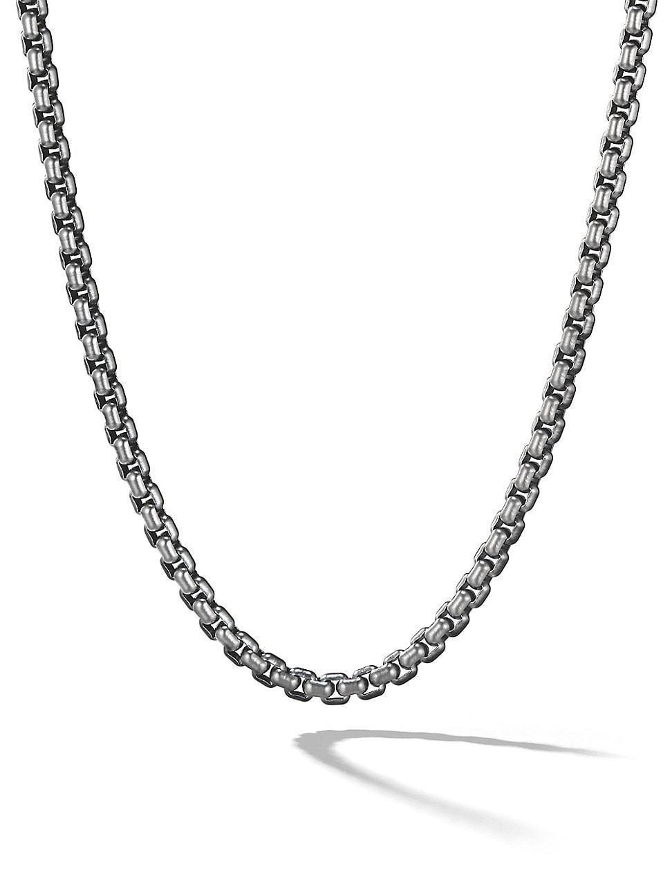 Mens Box Chain Necklace in Darkened Stainless Steel, 4mm Product Image