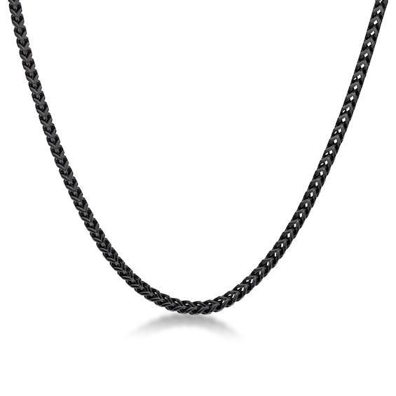 Men's 4.0mm Satin-Finish Foxtail Chain Necklace in Solid Stainless Steel with Black IP - 24" Product Image