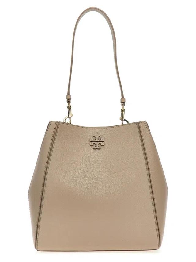 TORY BURCH Mcgraw Bucket Bag In Beige Product Image