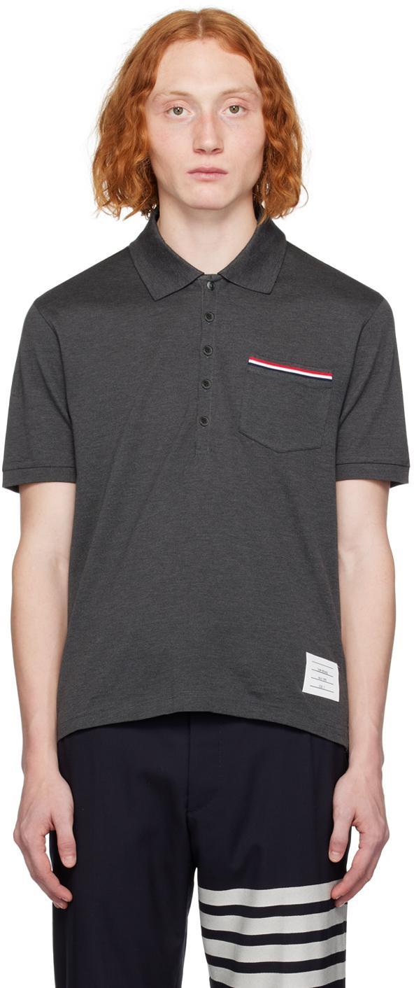 Gray Patch Pocket Polo In 025 Dark Grey Product Image