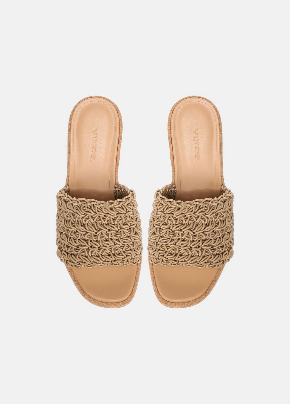 Womens Nicki Crochet Platform Sandal, Sand, Size 5 Vince Product Image