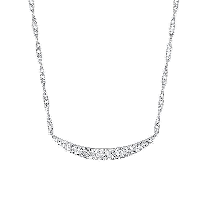 Chrystina Crystal Smile Necklace, Womens Silver Tone Product Image