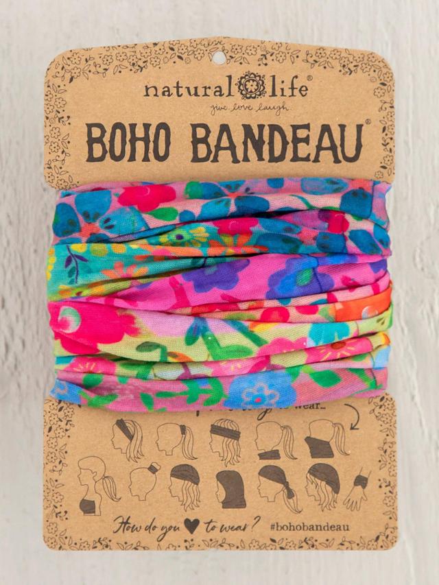 Full Boho Bandeau® Headband - Rainbow Floral Rows Product Image