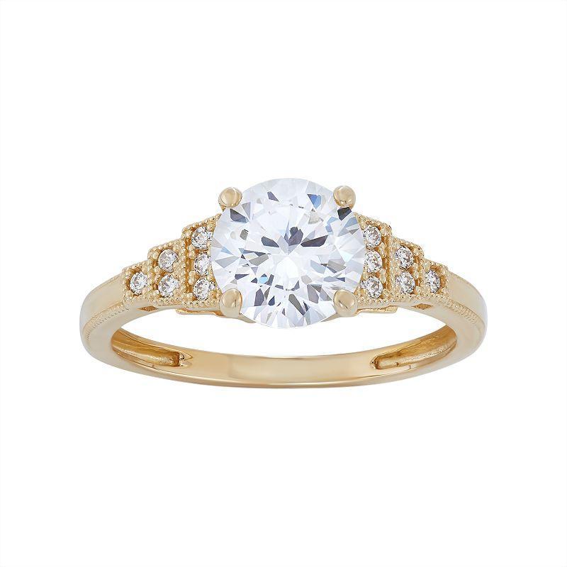 Designs by Gioelli Cubic Zirconia Engagement Ring in 10k Gold, Womens White Product Image