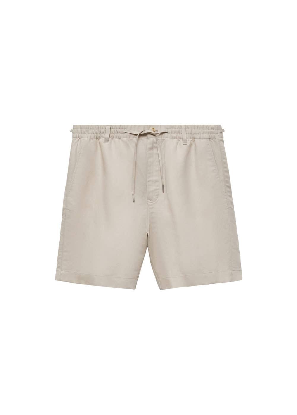 MANGO MAN - Tencel linen cord shorts ice greyMen Product Image