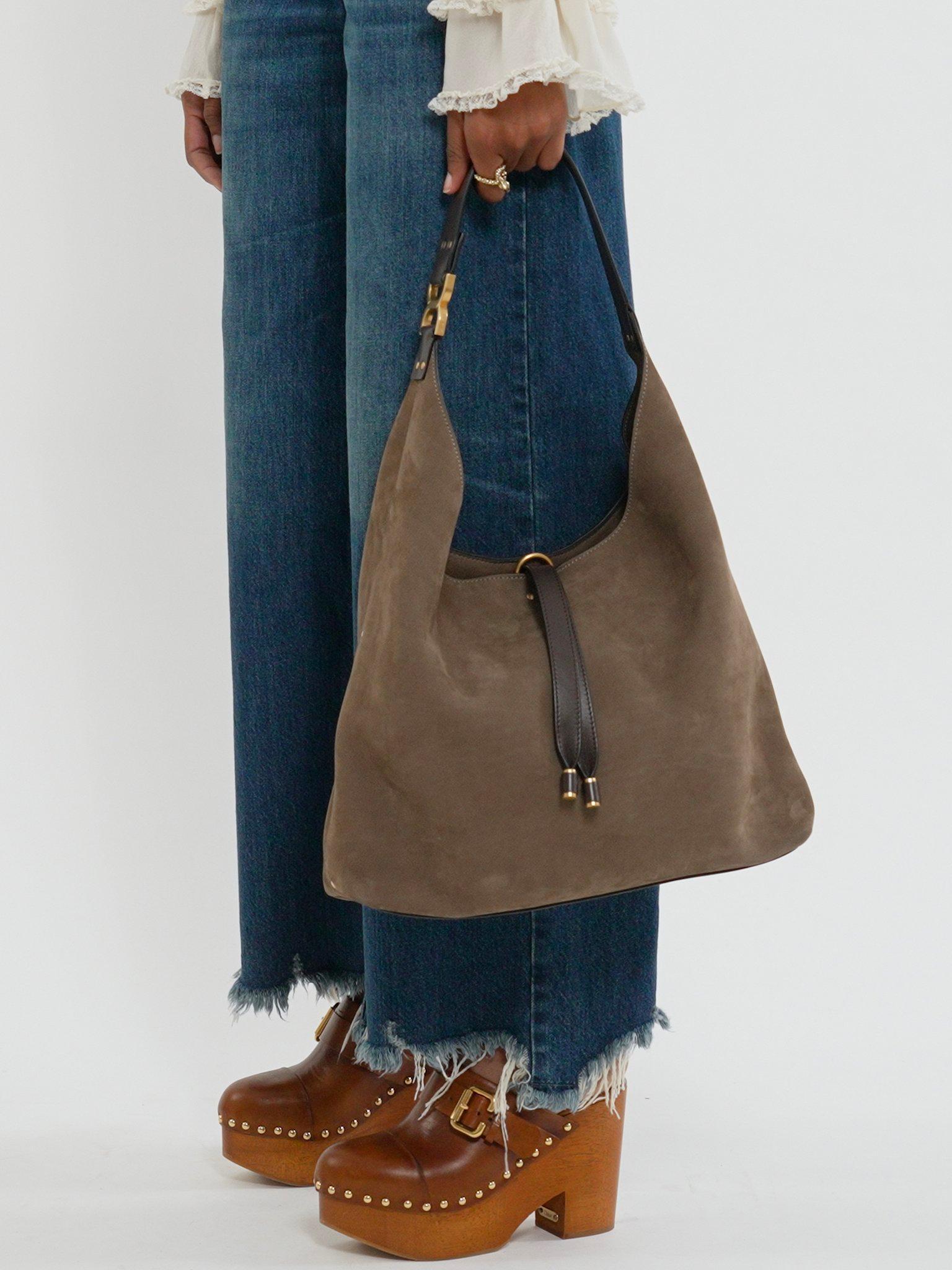 Marcie hobo bag in nubuck leather Product Image