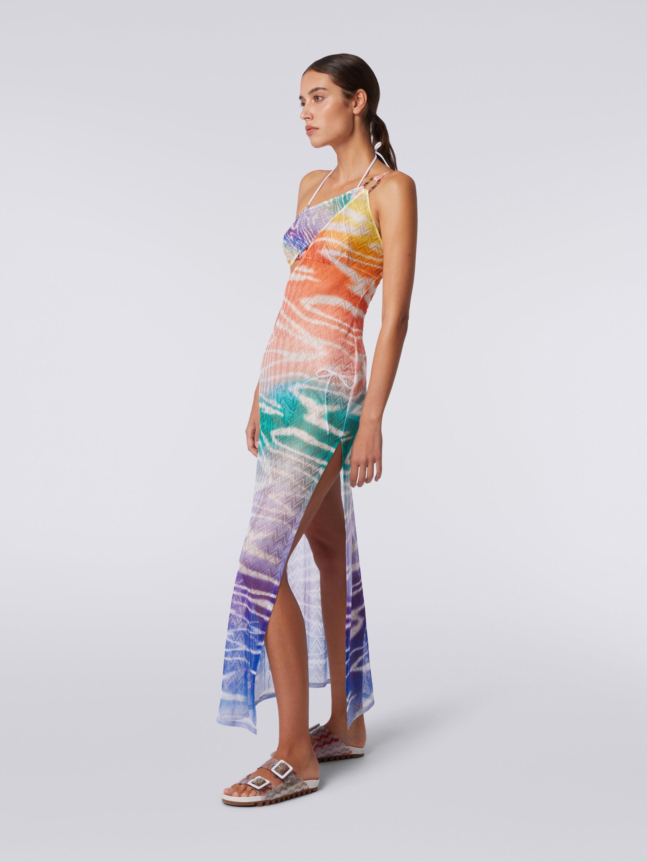 Long one-shoulder tie-dye print cover up dress Product Image