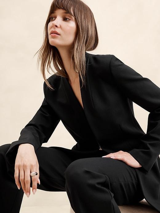 Ponte Collarless Blazer Product Image