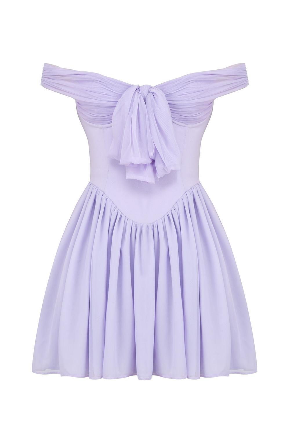 Soleil Orchid Off Shoulder Mini Dress Product Image