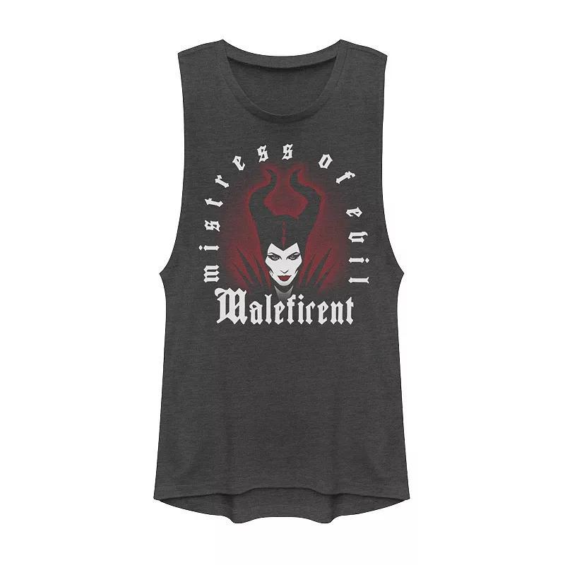 Disneys Maleficent Juniors Mistress Of Evil Graphic Muscle Tank Top, Girls Grey Product Image