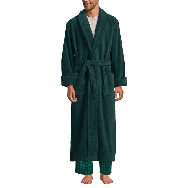 Lands' End Men's Full Length Turkish Terry Robe - Medium - Deep Forest Product Image