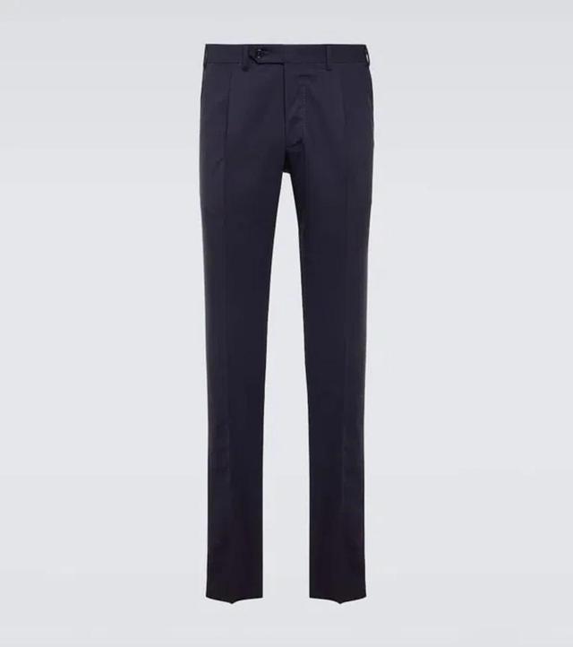 CANALI Wool-blend Pants In Blue Product Image