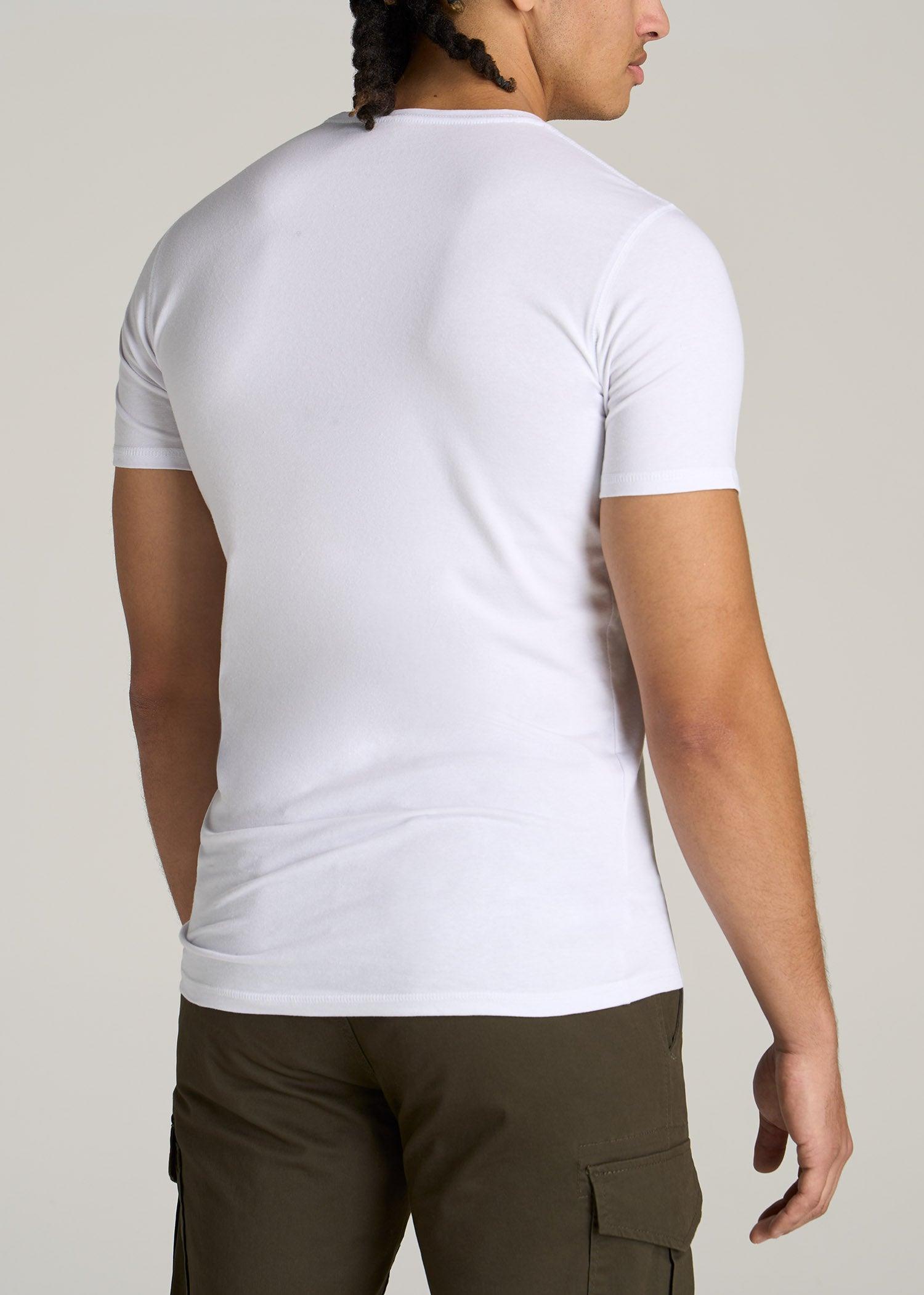 The Essential SLIM-FIT Crewneck Men's Tall Tees in White Product Image