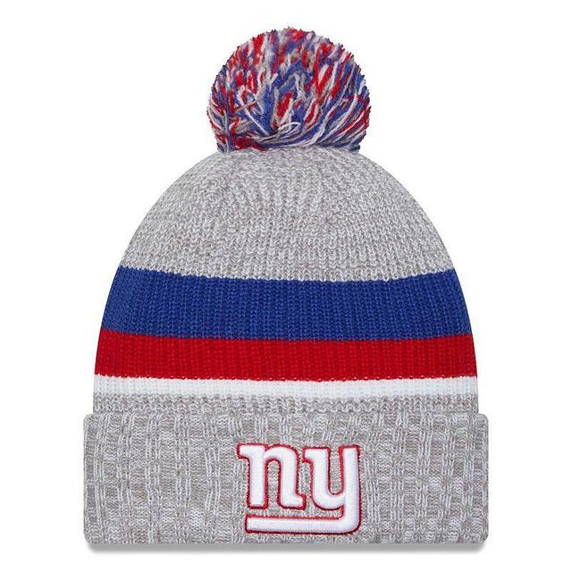 Mens New Era Heather Gray New York Giants Cuffed Knit Hat with Pom Product Image