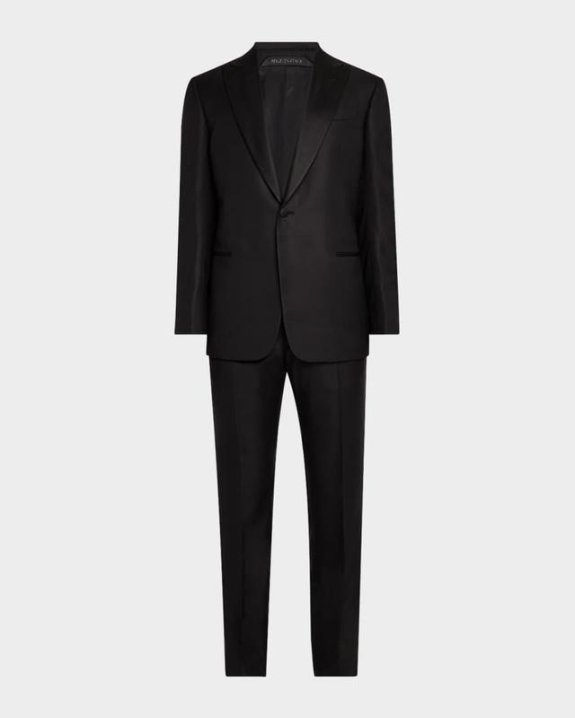 Men's Wool and Silk Micro-Textured Two-Piece Tuxedo Product Image