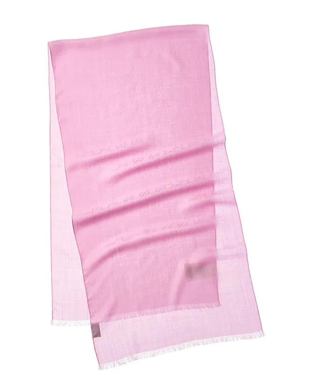 Logo Jacquard Wool & Silk-blend Scarf In Pink product image