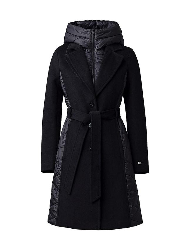 Womens Adeline Puffer-Lined Wool Coat Product Image