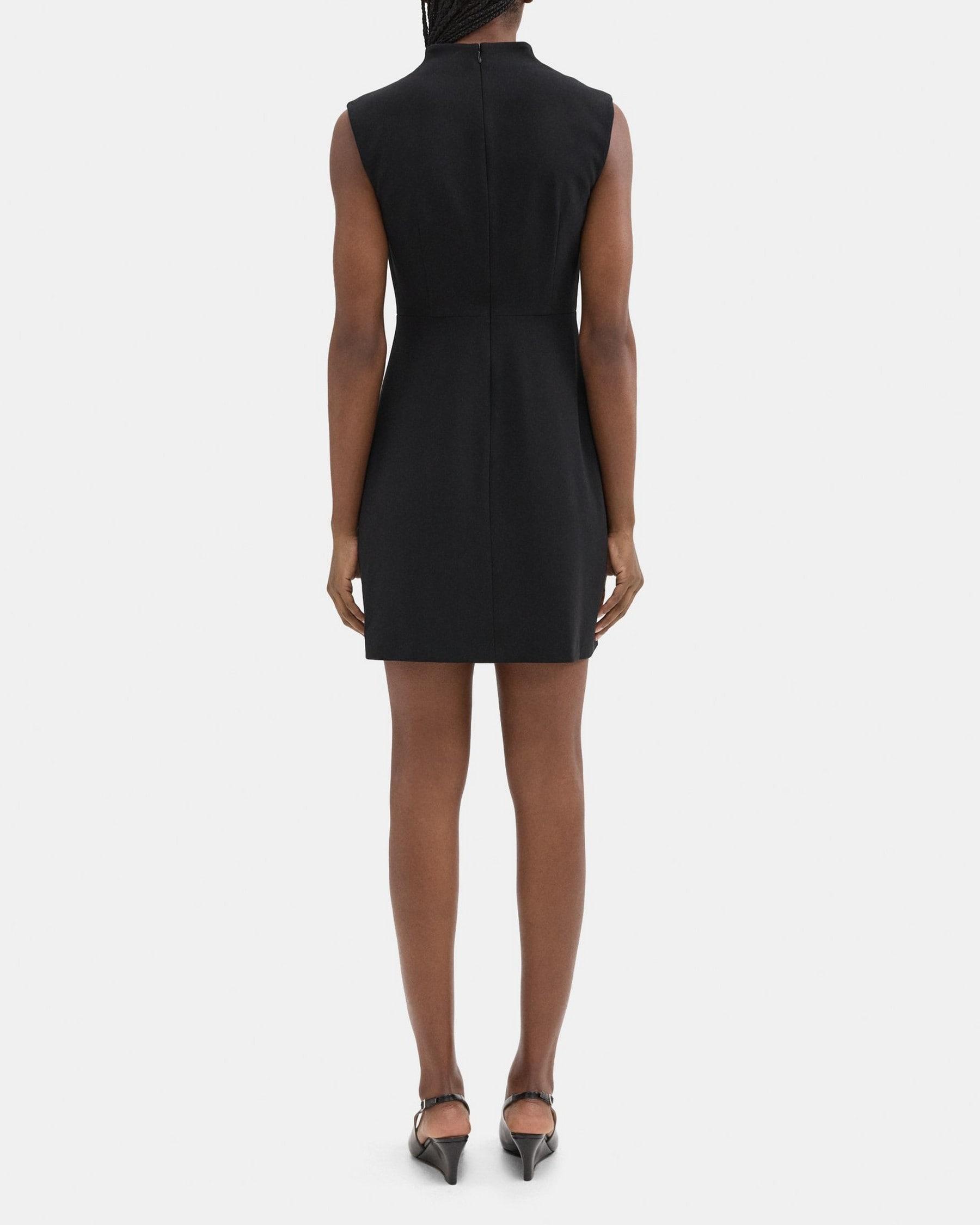 Sleeveless A-Line Dress in Crepe Product Image