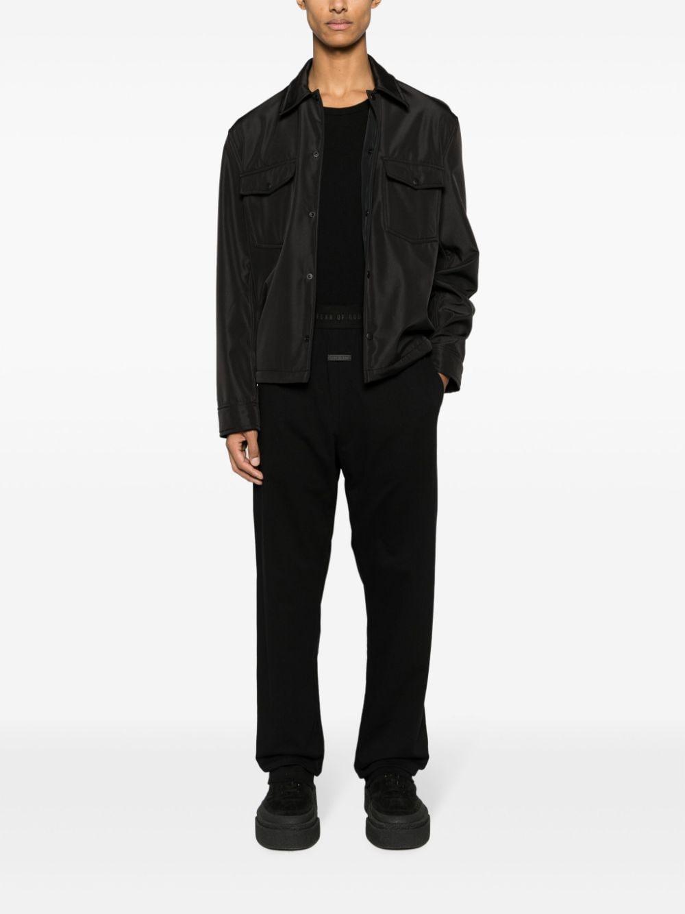 Logo-patch Straight-leg Trousers In Black Product Image