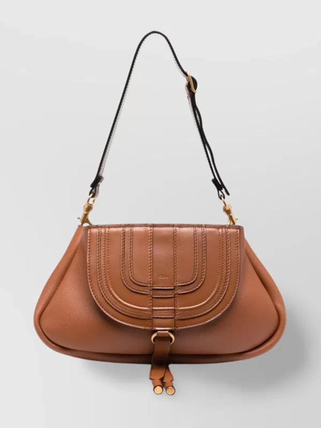 Leather Shoulder Bag Adjustable Strap In Brown product image