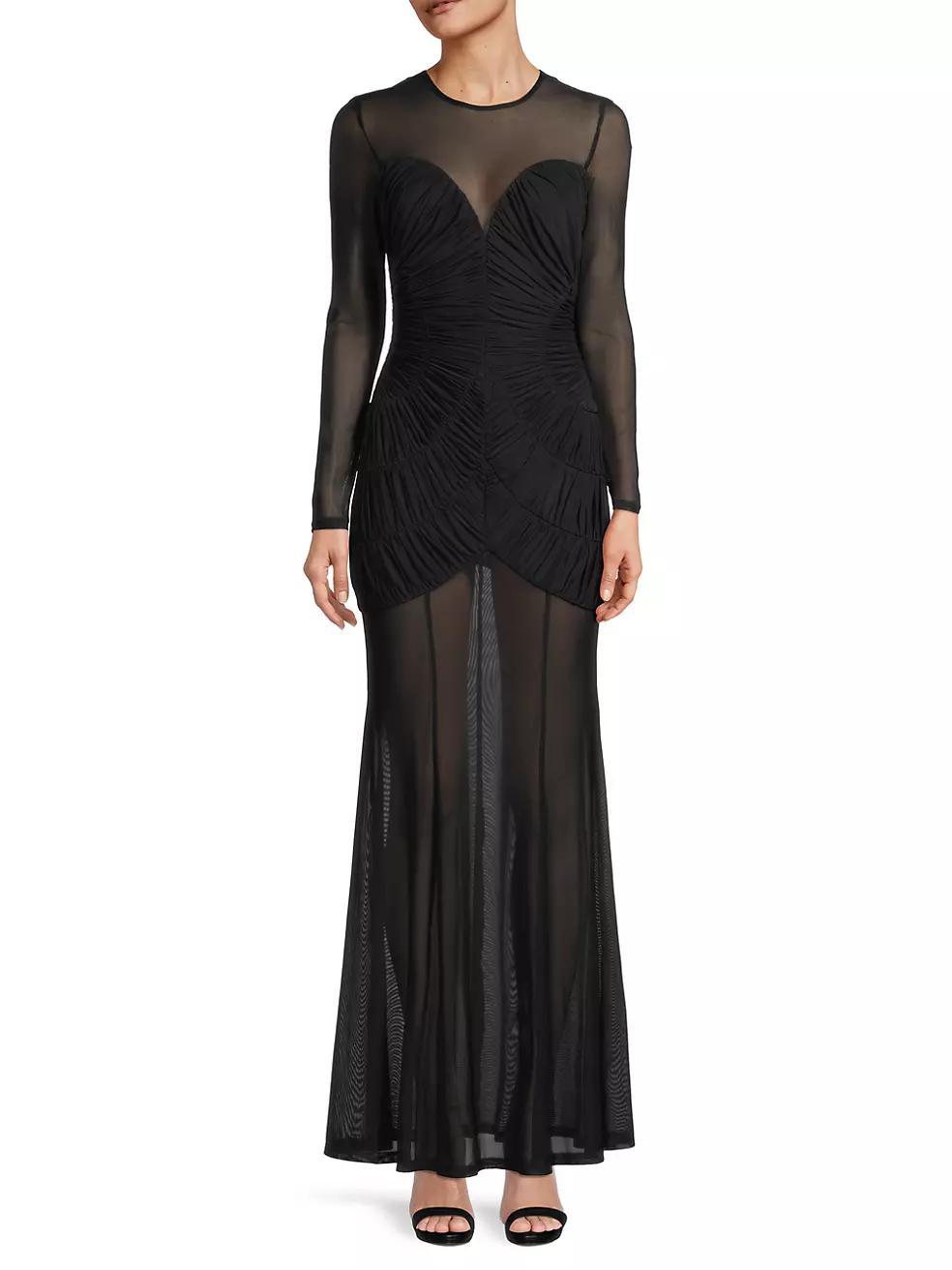 Dreamscape Talitha Sheer Ruched Gown Product Image