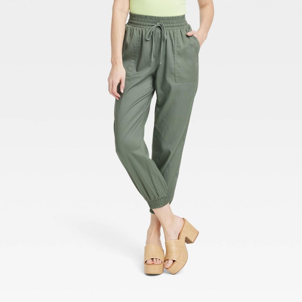 Womens High-Rise Modern Ankle Jogger Pants - A New Day Teal XL Product Image