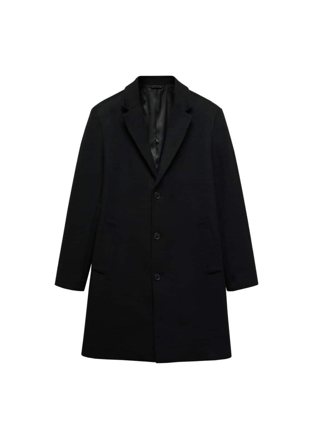 MANGO MAN - Recycled woolen coat blackMen Product Image