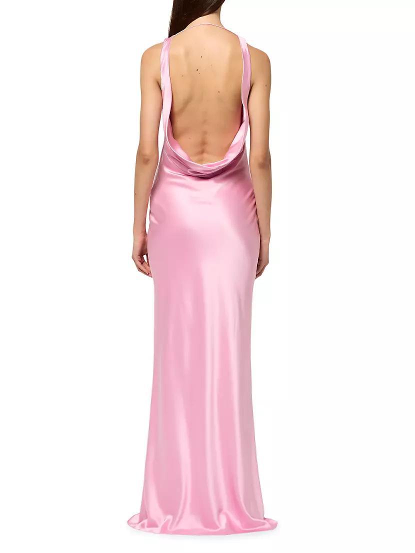 Silk Satin Cowlneck Gown Product Image