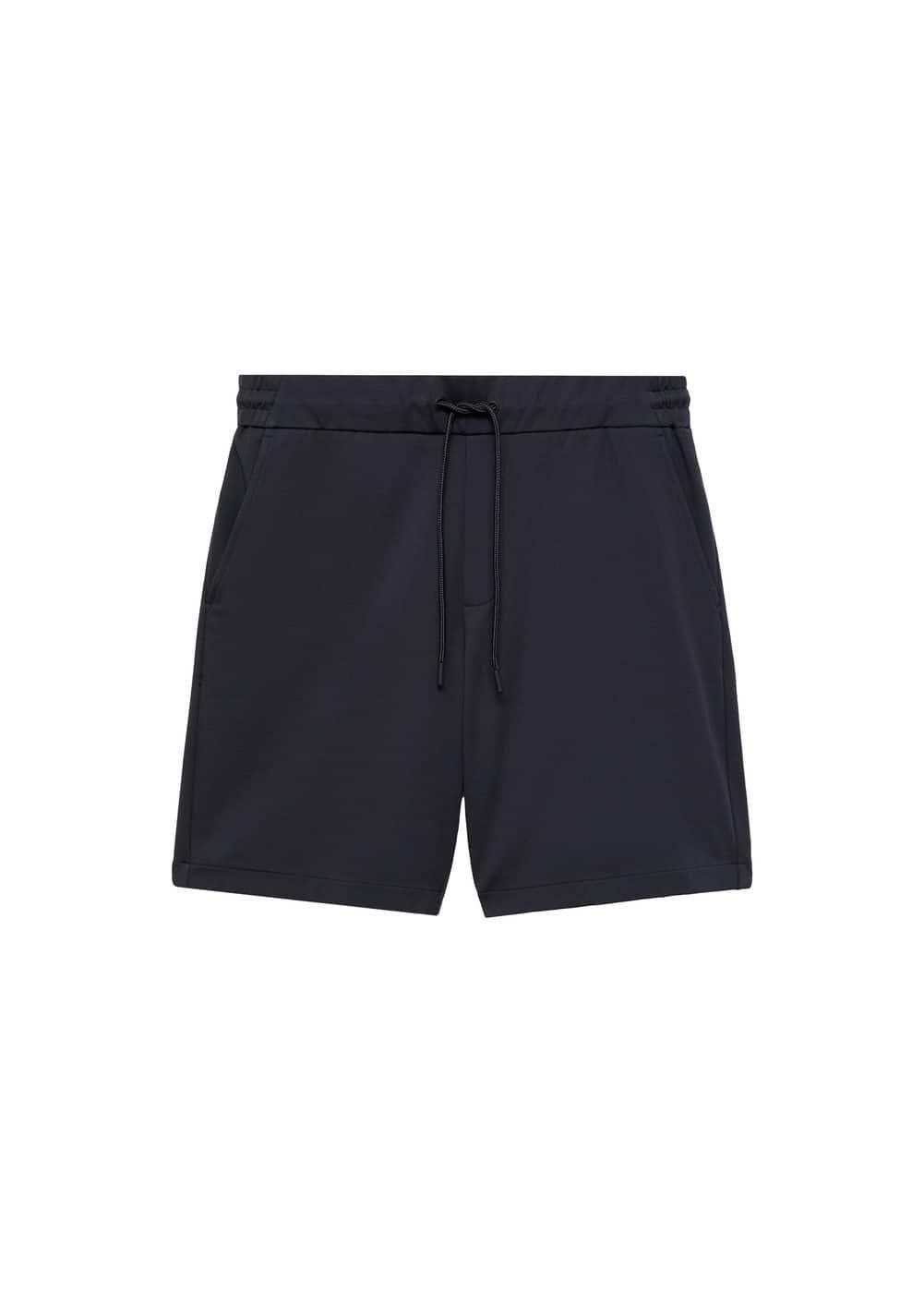 MANGO MAN - Technical fabric drawstring Bermuda shorts dark navyMen Product Image