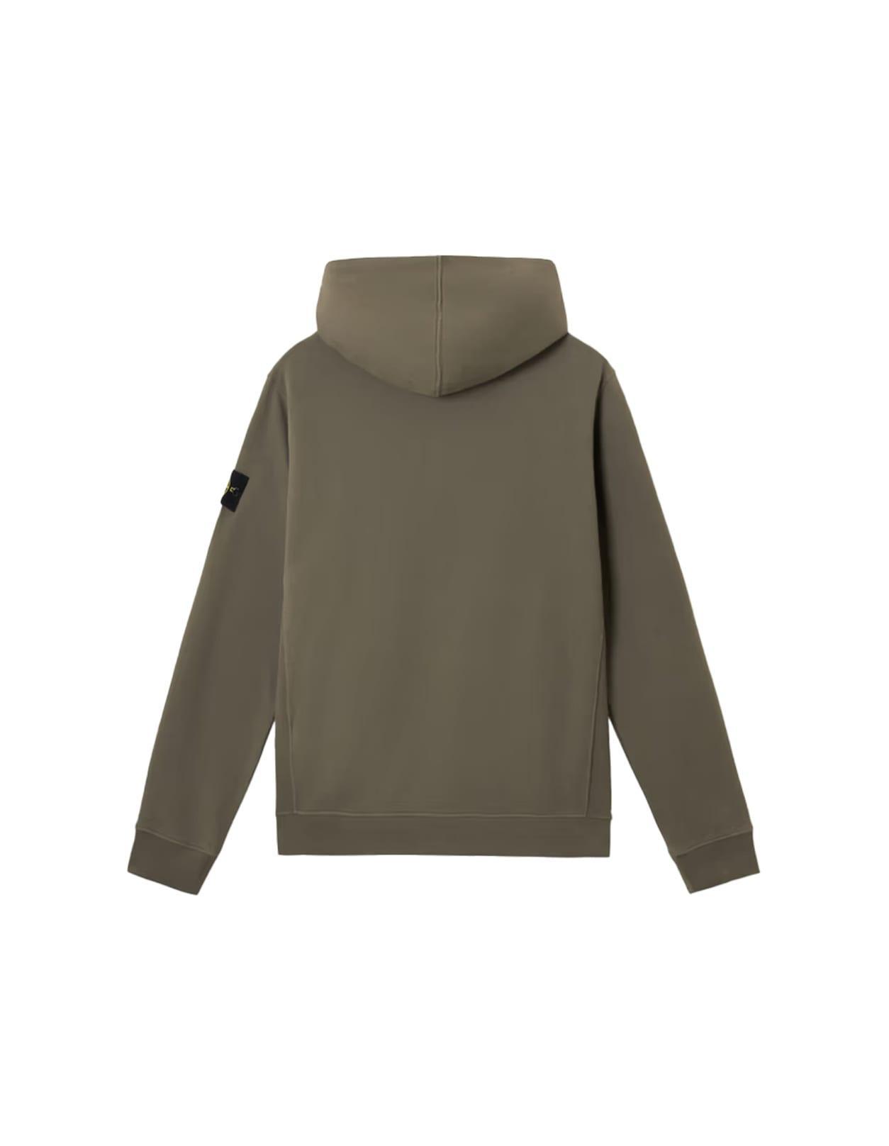 STONE ISLAND Mud Organic Cotton Full Zip Hoodie In Brown Product Image