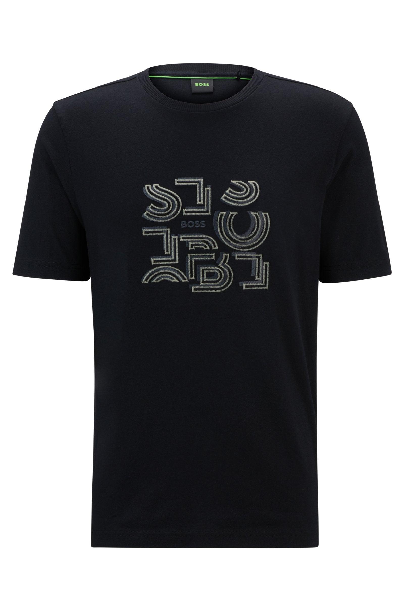 Boss Cotton Jersey T-shirt with Typographic Artwork Product Image