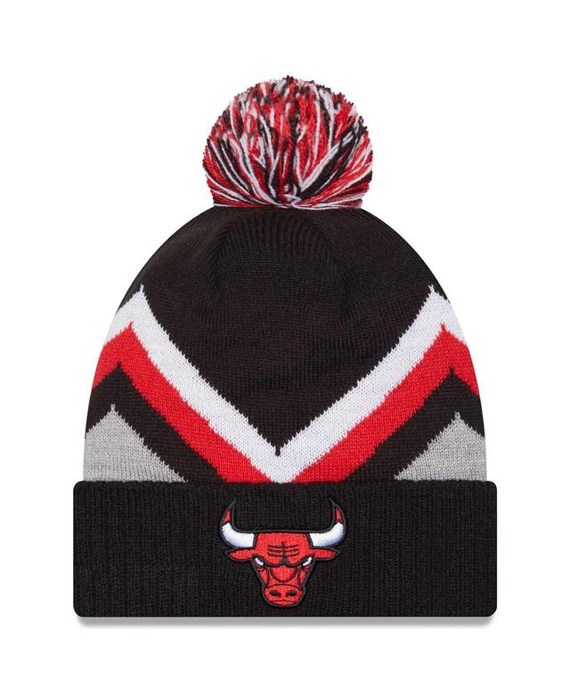 Mens New Era Chicago Bulls Zig Zag Cuffed Knit Hat with Pom Product Image