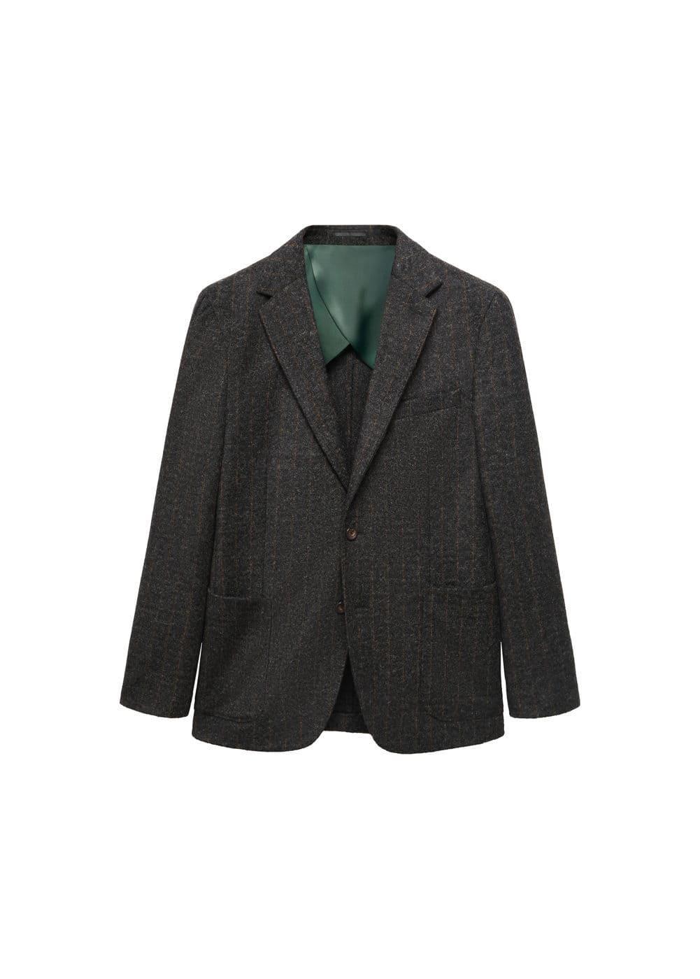 MANGO MAN - Pinstripe virgin wool blazer greyMen Product Image