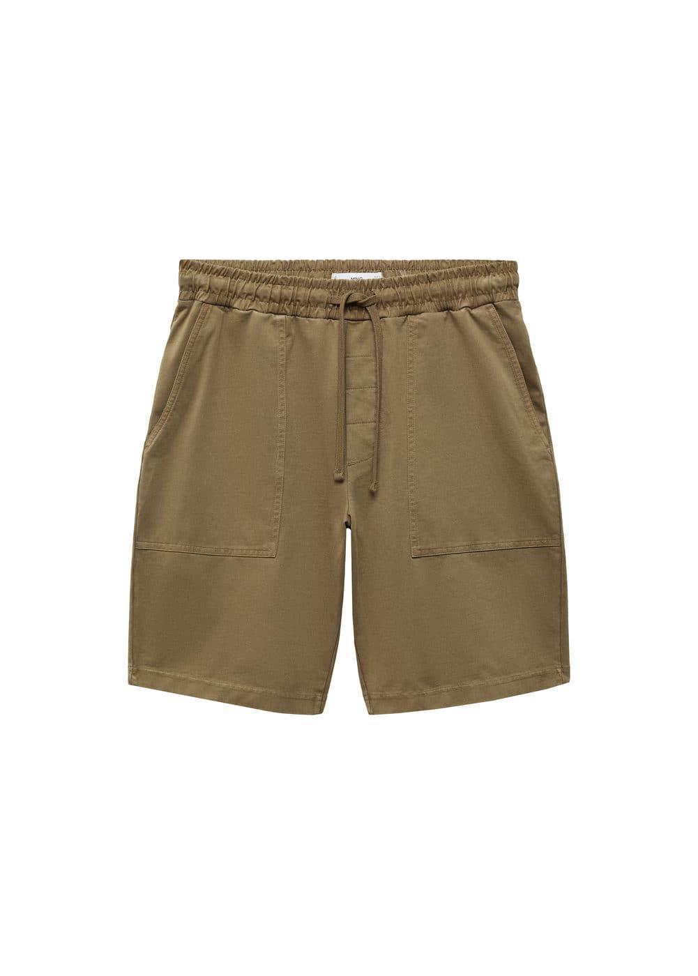 MANGO MAN - 100% cotton drawstring Bermuda shorts khakiMen Product Image