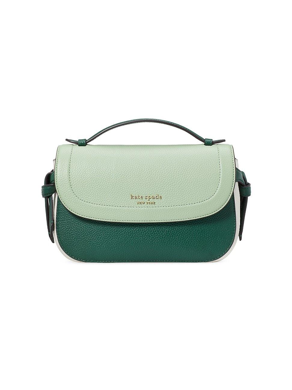 Kate Spade New York Knott Colorblocked Pebbled Leather Top Handle Crossbody (Beach Glass Multi) Cross Body Handbags Product Image