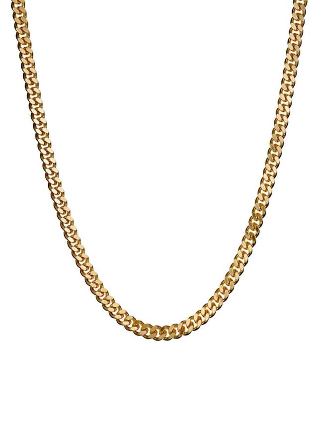 Mens 18K-Gold-Plated Sterling Silver & Cubic Zirconia Cuban Chain Necklace Product Image