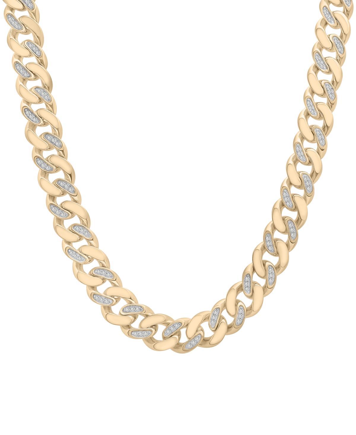 Mens Diamond Cuban Link 24 Chain Necklace (1 ct. t.w.) in Sterling Silver or 14k Gold-plated Sterling Silver Product Image