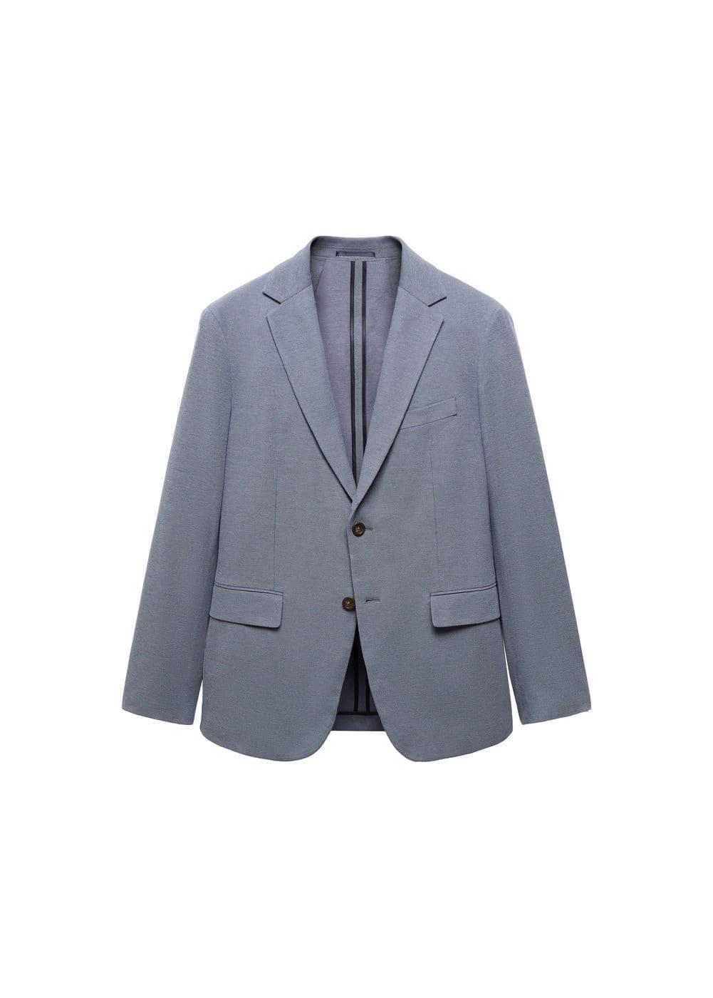 MANGO MAN - Structured slim fit cotton blazer blueMen Product Image