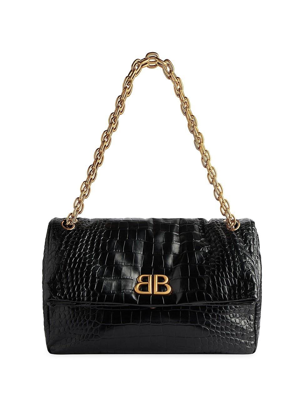 Womens Monaco Medium Chain Bag Crocodile Embossed Product Image