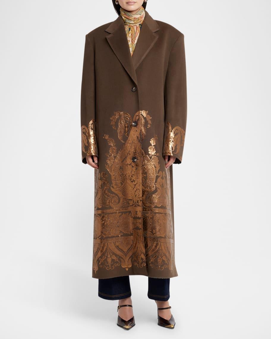 Long Paisley Wool Cashmere Coat Product Image