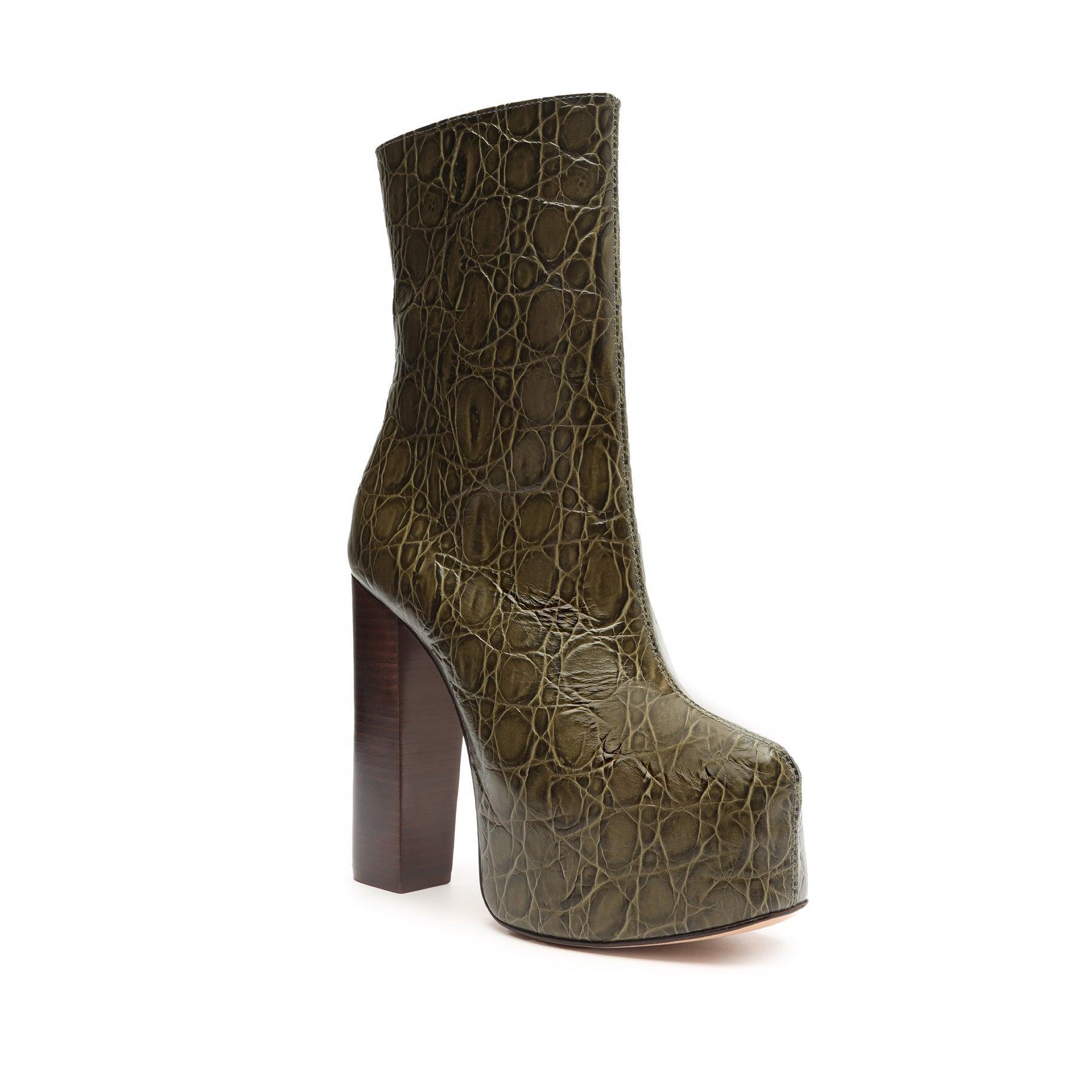 Leighton Crocodile-Embossed Leather Bootie Female Product Image