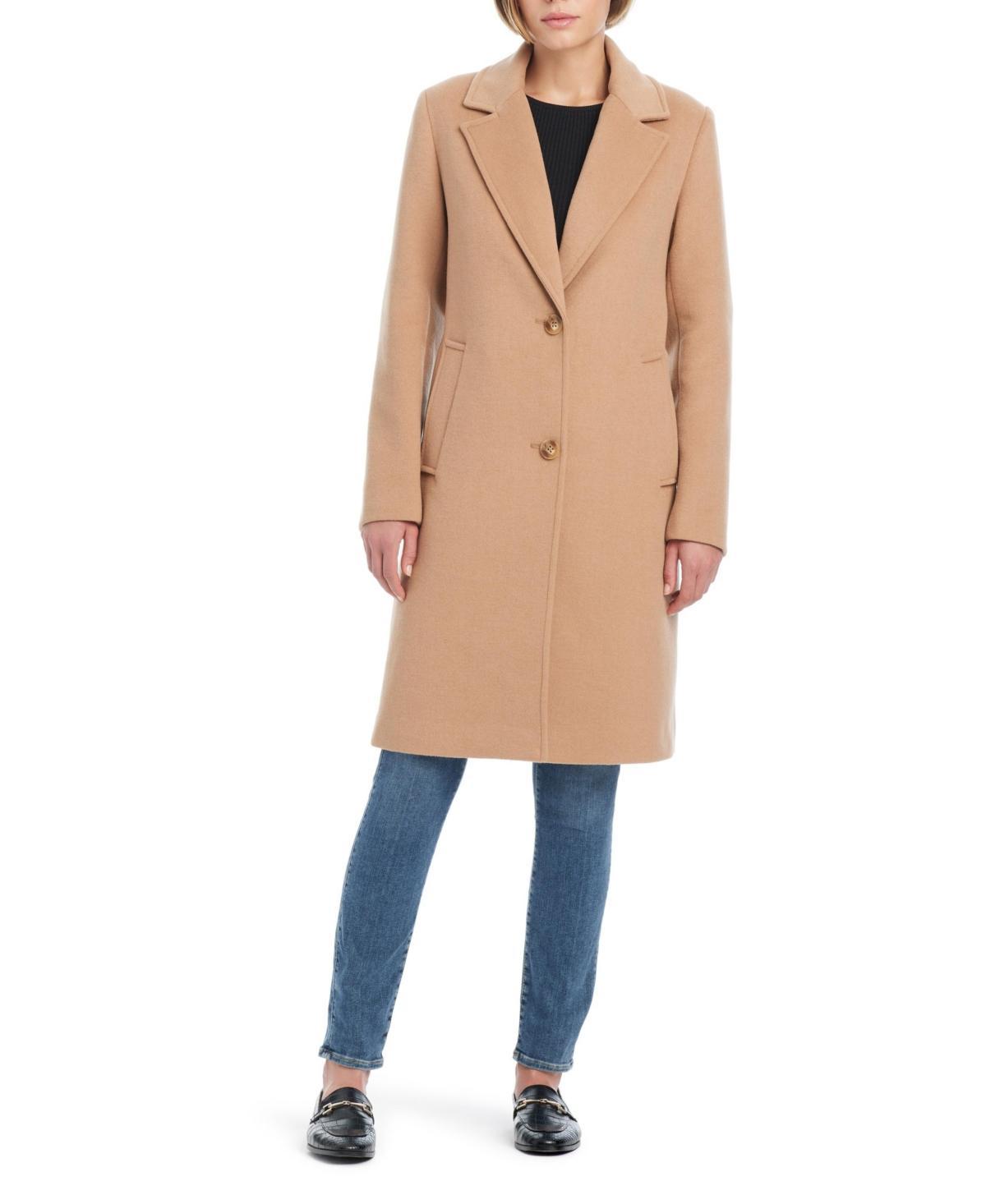 Vince Camuto Womens Single-Breasted Fitted Boyfriend Coat Product Image