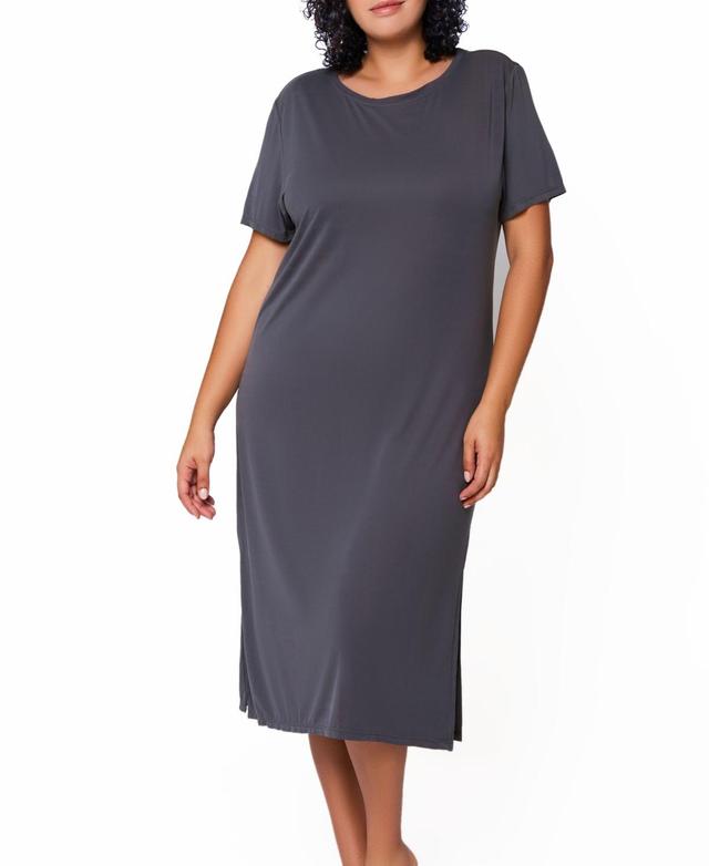 Lilliana Plus Size Modal Lounge Dress - Gray Product Image