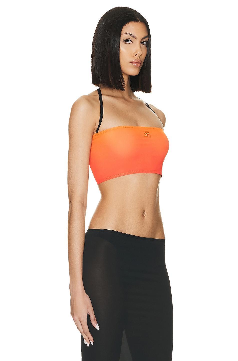 Courreges Lingerie Bra Top In Gradient Sunset Orange. (also in ). Product Image