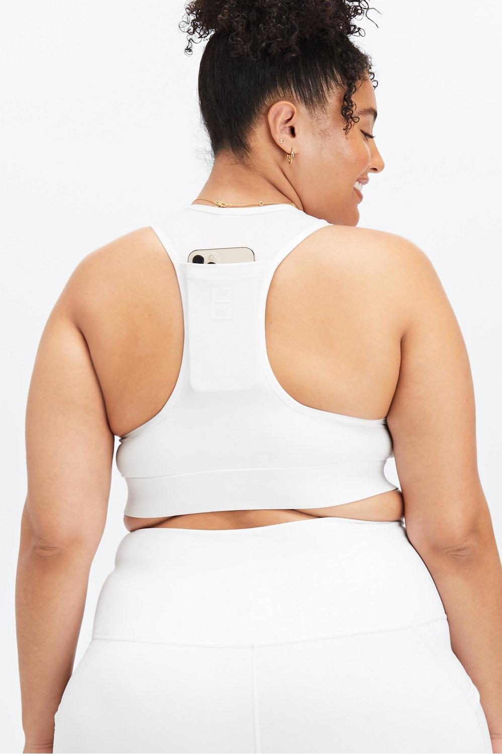 Fabletics Universal Tennis On-The-Go Sports Bra Womens white plus Size 1X Product Image