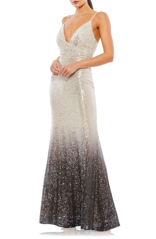 Ieena for Mac Duggal Sequin Ombr Mermaid Gown Product Image