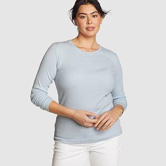 Women's Essentials Ribbed Crew Long-Sleeve Shirt Product Image