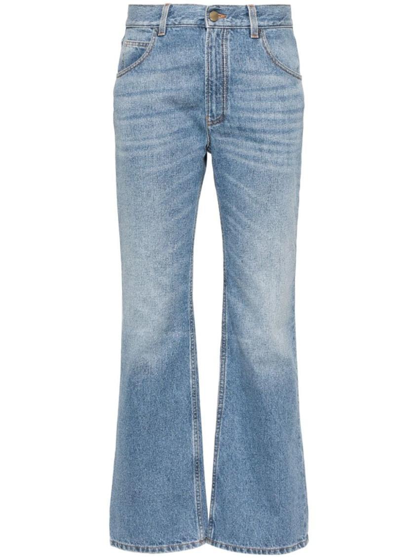 CHLOÉ Light Blue Flared Denim Cropped Jeans product image