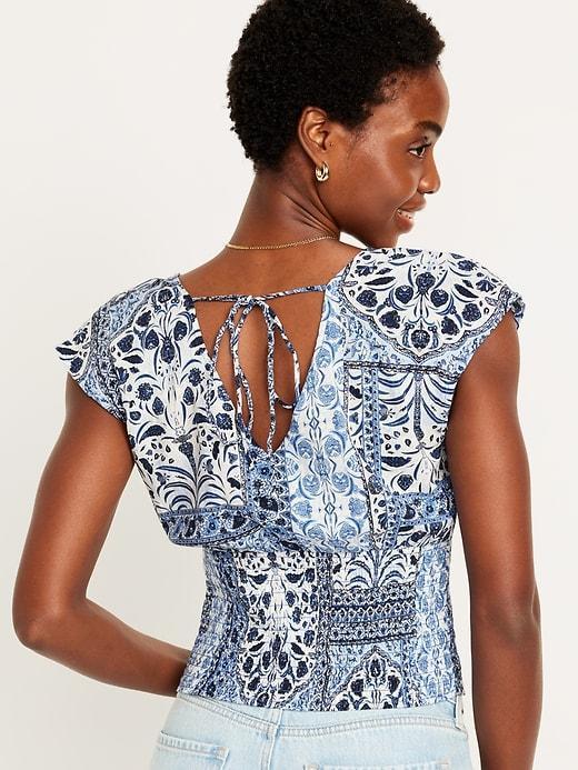 Waist-Defined Smocked Top Product Image